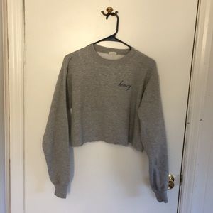 PAC Sun cropped grey sweatshirt